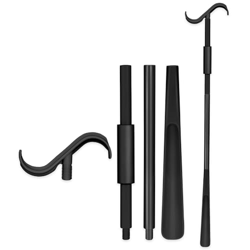 (Pack of 2) Button Hook & 35" Long Dressing Stick, Shoe Horn,Sock Helper