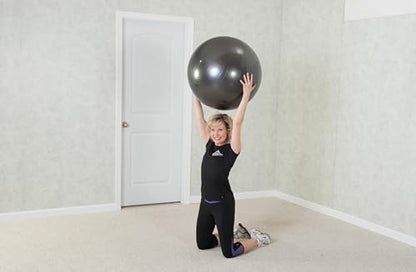 Black Mountain Products Professional Grade Exercise Stability Yoga Ball, Foot Pump, Ball Plug, Plug Puller, 2000 Pounds Static Weight Capacity Antiburst - color: Blue, size: 75 cm