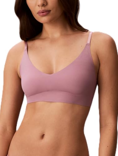 Calvin Klein Women's Invisibles Comfort Lightly Lined Seamless Wireless Triangle Bralette Bra - color: Soft Mauve, size: X-Large