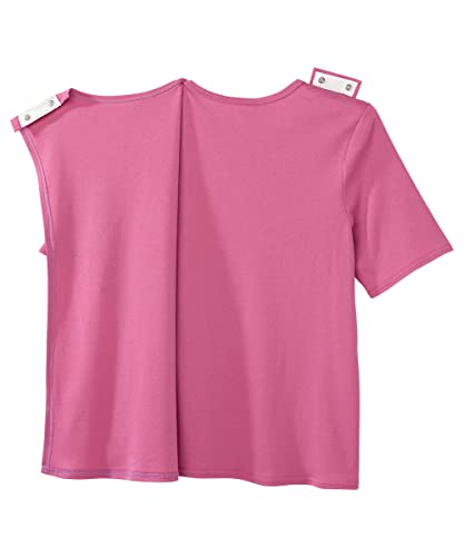 Silverts Women's Adaptive Open Back Top, Long Sleeve Dressing Shirt - color: Mauve, size: Medium