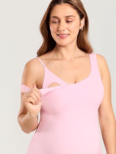 MOMANDA Maternity Nursing Tank Tops - color: Sweet Pink, size: XX-Large