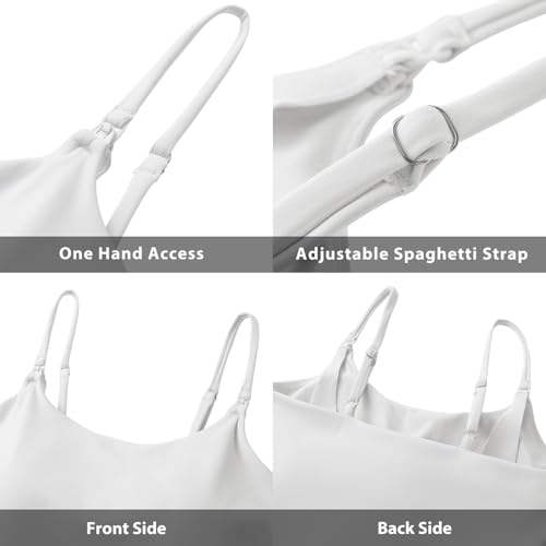 V VOCNI Nursing Tank Tops for Breastfeeding with Adjustable Straps - color: White, size: Medium