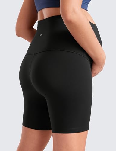 CRZ YOGA Maternity Biker Shorts 6" - color: Black, size: X-Large