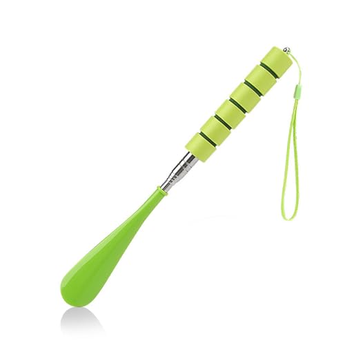 Shoe Horn Long Handle Retractable Shoehorn Telescopic Foldable Shoe Puller Adjustable Shoe Aids Easy Slip on - color: Green
