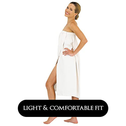 Canyon Rose Waffle Weave Long Spa Wrap, One Size, White - color: White