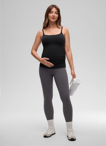 CRZ YOGA Maternity Nursing Tank Tops - color: Black, size: Small