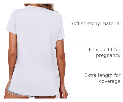 Ficerd 3 Pack Women's Maternity T Shirts - color: Black, White, Navy Blue, size: XX-Large