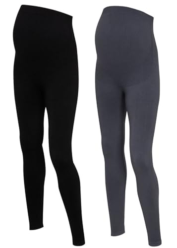 Maternity Leggings - color: 2-pack / Black,grey, size: X-Small