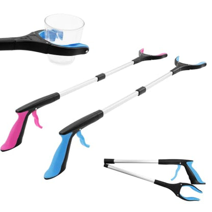2Pcs 32" Grabber Reacher Tool, Rotating Jaw with Built-in Magnet