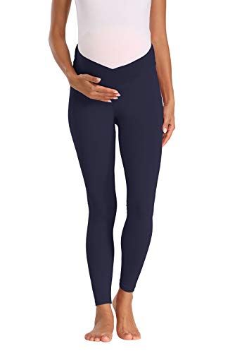 Foucome Women's Maternity Legging Under The Belly - color: Navy Blue, size: X-Large