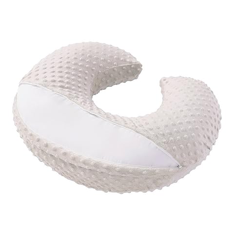 Dots Nursing Pillow Cover, Plush Breastfeeding Pillow Case - color: Sand