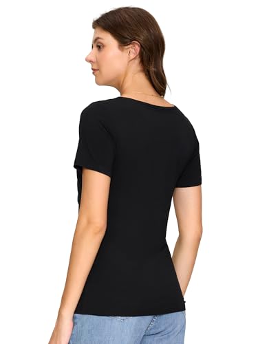 3 Pack Women's Nursing Tops, Breastfeeding Shirts Short Sleeve - color: Black/Army Green/Dark Grey, size: XX-Large