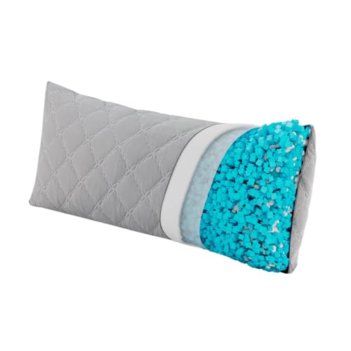 BEDELITE Cooling Body Pillow, Memory Foam Filled, Light Grey, 20x54 Inches - color: Grey