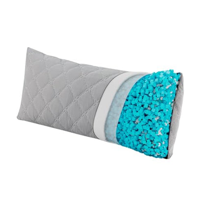 BEDELITE Cooling Body Pillow, Memory Foam Filled, Light Grey, 20x54 Inches - color: Grey