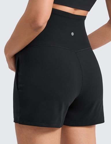 CRZ YOGA Maternity Linerless Casual Shorts 4" - color: Black, size: Small
