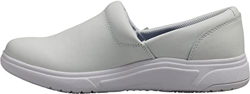 Cherokee Melody Nursing Clogs for Women Slip Resistant Leather Upper - color: White, size: 7.5