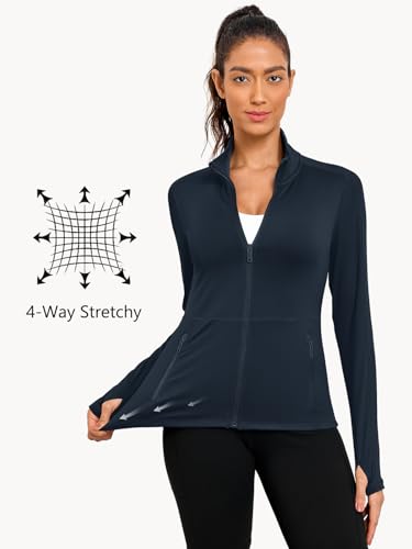 VUTRU Women's Workout Yoga Jacket Full Zip Running Athletic Track Jacket - color: A-blue, size: X-Small