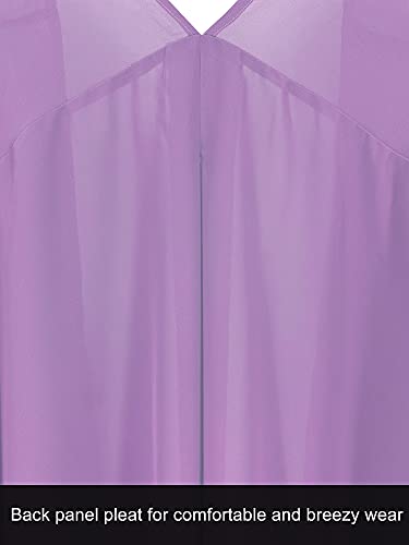 Moss Rose Women's Beach Kimono Coverup Sheer Chiffon Open Front Cover Ups - color: Pale Violet