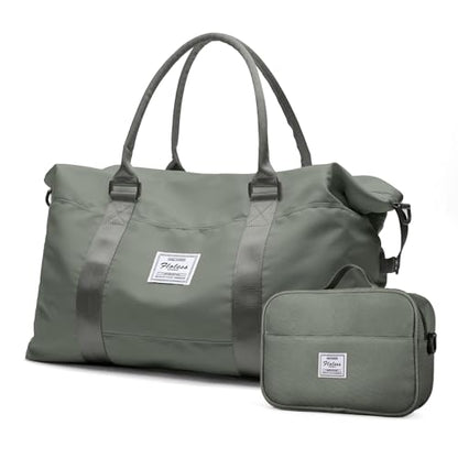 Travel Duffel Bags for Women,Carry-On Weekender Overnight Bag - color: Olive Green, size: Extra Large