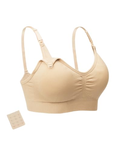 Stelle Nursing Bras Maternity Bralette Seamless for Breastfeeding - color: 1 Pack Beige, size: XX-Large