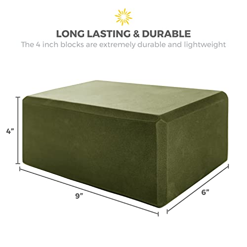 6 Pack 4" Yoga Block, EVA Foam Yoga Brick - color: Olive