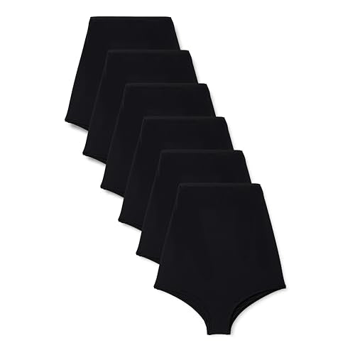 Amazon Essentials Women's Maternity Knickers, Under Bump & Over Bump Styles, Cotton & Microfibre, Pack of 6 - color: Black, size: Small