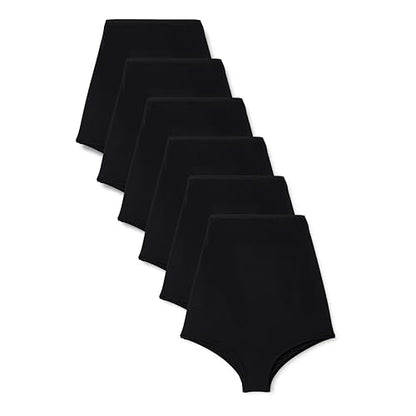 Amazon Essentials Women's Maternity Knickers, Under Bump & Over Bump Styles, Cotton & Microfibre, Pack of 6 - color: Black, size: Small