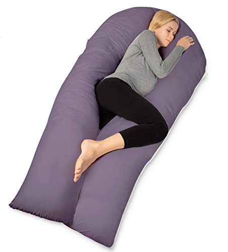 QUEEN ROSE Extra Long Pregnancy Body Pillow for Sleeping, Maternity Support - color: Purple