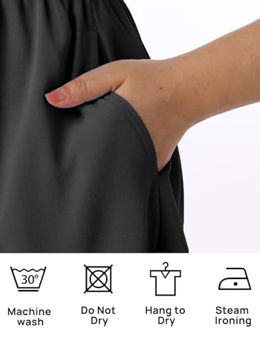 CzzzyL Women's Nursing Dress Smocked Bodice Ruched Midi with Pockets - color: Black, size: Medium