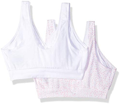 Playtex Women's Nursing Pullover Sleep Bra 2-Pack US02PK - color: White/Small Floral Print Gentle Peach, size: X-Small