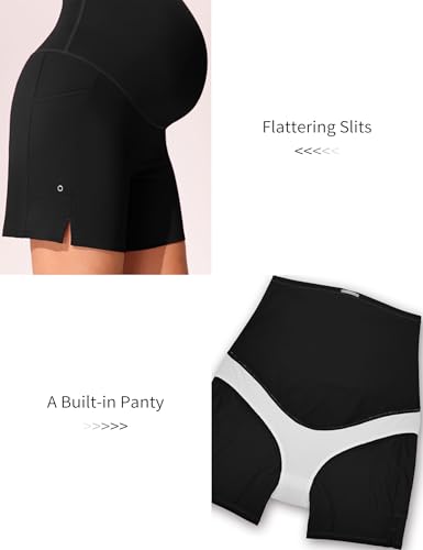 Mama Land Maternity Swim Shorts Over the Belly - color: Black, size: Medium