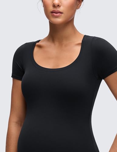 CRZ YOGA Maternity U Neck T-Shirt - color: Black, size: Small