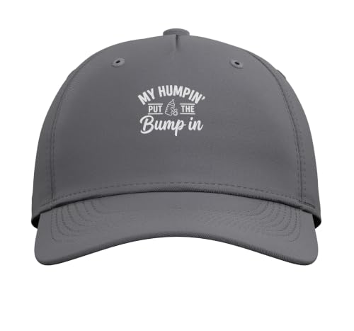 My Humpin' Put the Bump-in Dad Father to Be Baby Shower Adjustable Baseball Hat - color: Slate Grey