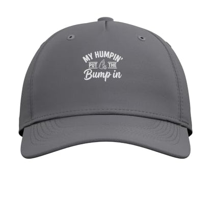 My Humpin' Put the Bump-in Dad Father to Be Baby Shower Adjustable Baseball Hat - color: Slate Grey