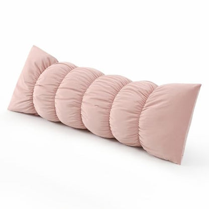 Pat. Pend. Segmented Body Pillow for Side Sleepers, 47 Inch, Pink - color: Pink, size: 47"*15.7"