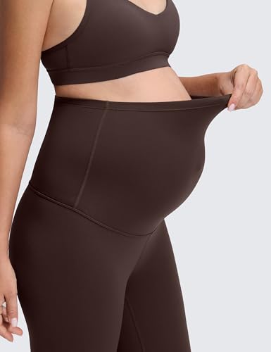 CRZ YOGA Maternity Leggings 25" - color: Hot Fudge Brown, size: Large