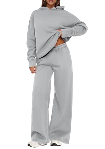 PRETTYGARDEN 2 Piece Lounge Sets for Women Matching Sweatsuits - color: Grey, size: Large