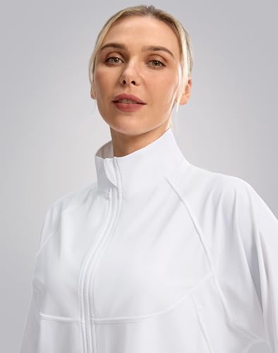 Soothfeel Women's Athletic Lightweight Jacket UPF 50+ Sun Protection Shirts - color: White, size: Large