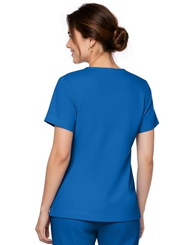 Scrub Tops for Women, Stretch V-Neck Scrub Tops - color: Royal Blue, size: Medium