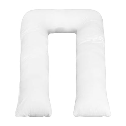 Digital Decor U-Shaped Body Pillow, Made in USA Full Body Maternity & Side Sleeper Pillow with 100% Cotton Cover & Hypoallergenic Down Alternative Fill, Adjustable Side Sleeper Support, 35" x 65"