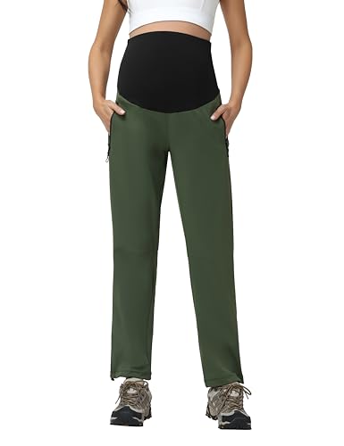V VOCNI Maternity Pants Straight Leg Scrub Pants - color: Army Green, size: Small