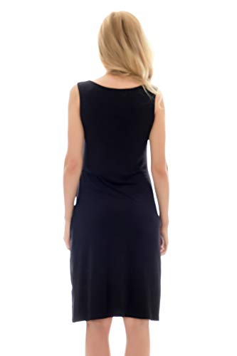 Bearsland Women's Sleeveless Maternity Dress Nursing Breastfeeding Dresses with Pockets - color: Black, size: Small