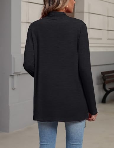 Zeagoo Lightweight Cardigan for Women Long Sleeve Open Front Cardigans - color: Black, size: Medium