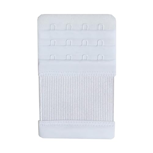 Bra Extenders 4 Hook Elastic Stretchy Bra Extensions Strap Comfortable 3pcs-Pack - color: White, 4 Hook 1/2 Inch Spacing