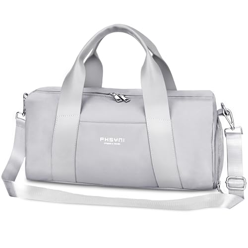 16" Gym Bag for Women,with Shoes Compartment and Waterproof Pocket(Grey) - color: Grey, size: 16" Small Size