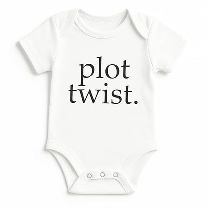Bump and Beyond Designs Surprise Pregnancy Announcement Grandparents Plot Twist - color: White, size: Preemie