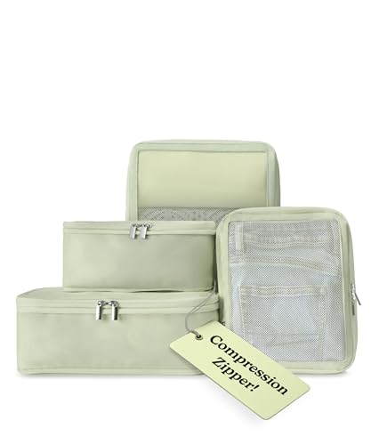 Vandel Space-Saving Compression Packing Cubes for Women 4-Pack Compressible - color: 6. Sage, size: 4 Pack (Compression)