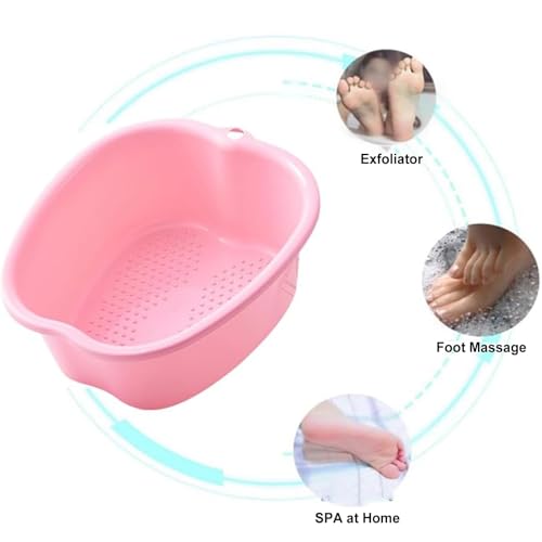Foot Soaking Tub, Foot Bath Tub with Massage Points, Thickened Plastic Foot Soak Basin, Portable Foot Spa Bucket for Home - color: White