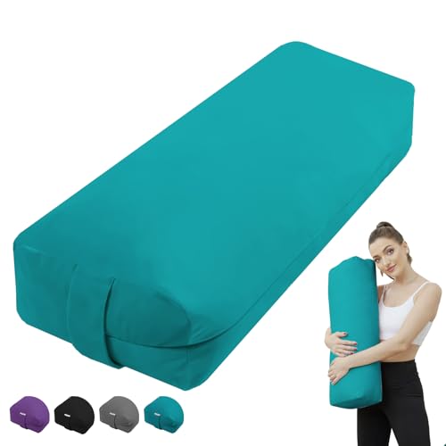Rectangular Yoga Bolster Pillow for Restorative Yoga - color: Green