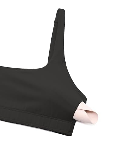 CRZ YOGA Butterluxe Square Neck Sports Bras - color: Black, size: X-Large